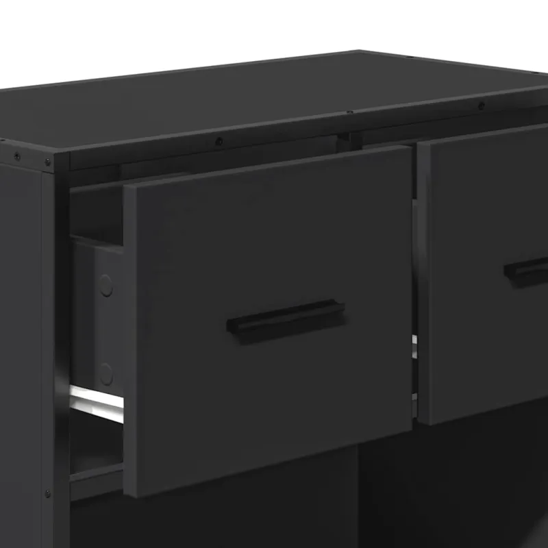 naktinė spintelė Juoda 60x31x60 cm Mediena ir metalas