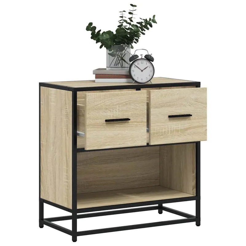 naktinė spintelė Sonoma ąžuolas 60x31x60 cm Mediena ir metalas