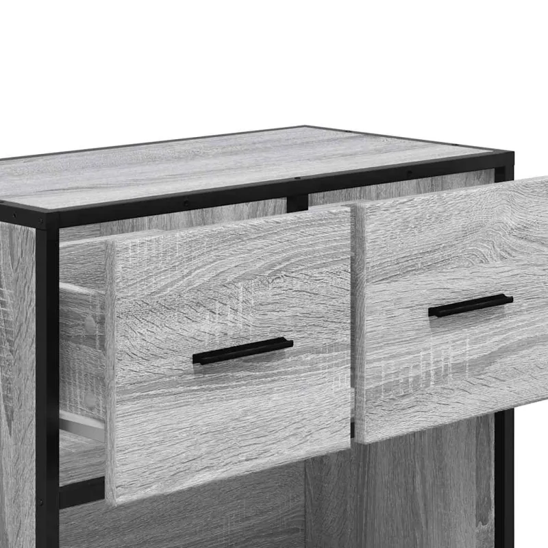 naktinė spintelė Pilka Sonoma 60x31x60 cm Mediena ir metalas