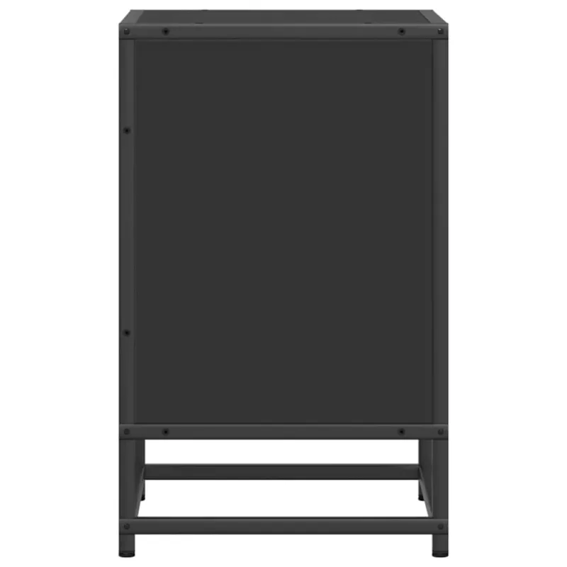 Spintelė prie lovos Juoda 40x31x50 cm Mediena ir metalas