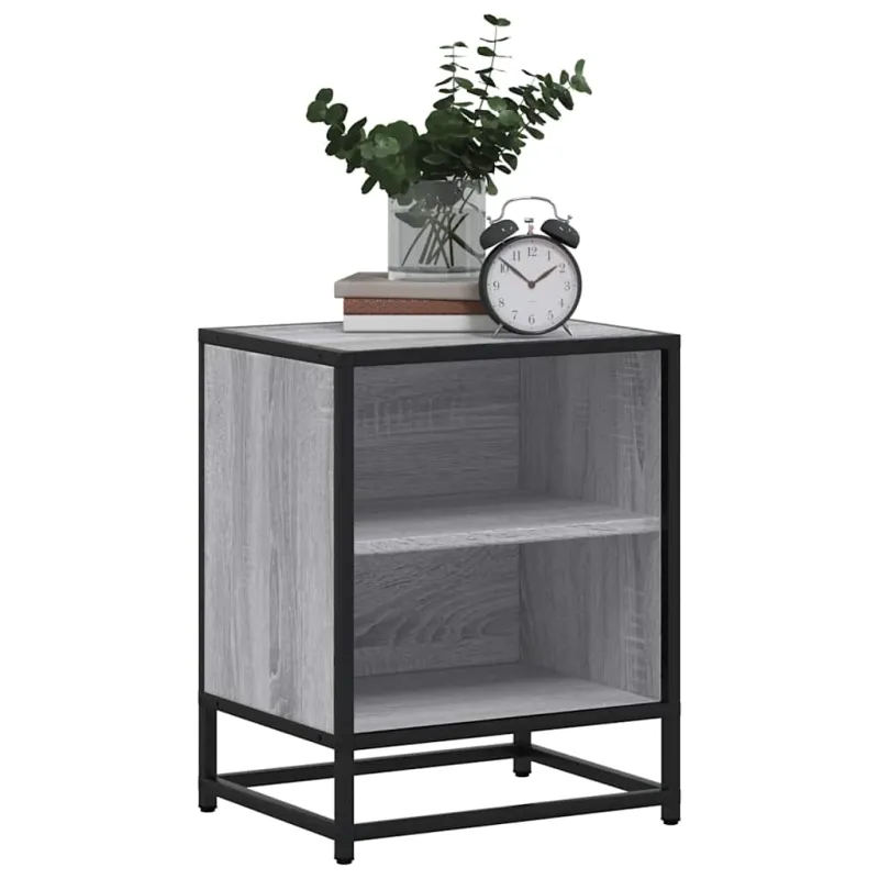 Spintelės prie lovos 2 vnt Pilka Sonoma 40x31x50 cm