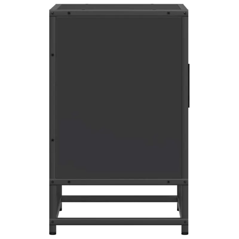 Spintelė prie lovos Juoda 40x31x50 cm Mediena ir metalas