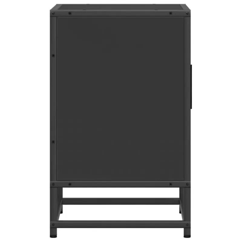 Spintelės prie lovos 2 vnt Juodos 40x31x50cm Mediena ir metalas