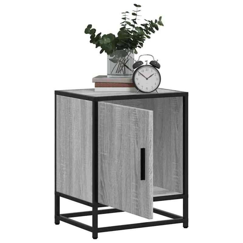 Spintelės prie lovos 2 vnt Pilka Sonoma 40x31x50 cm