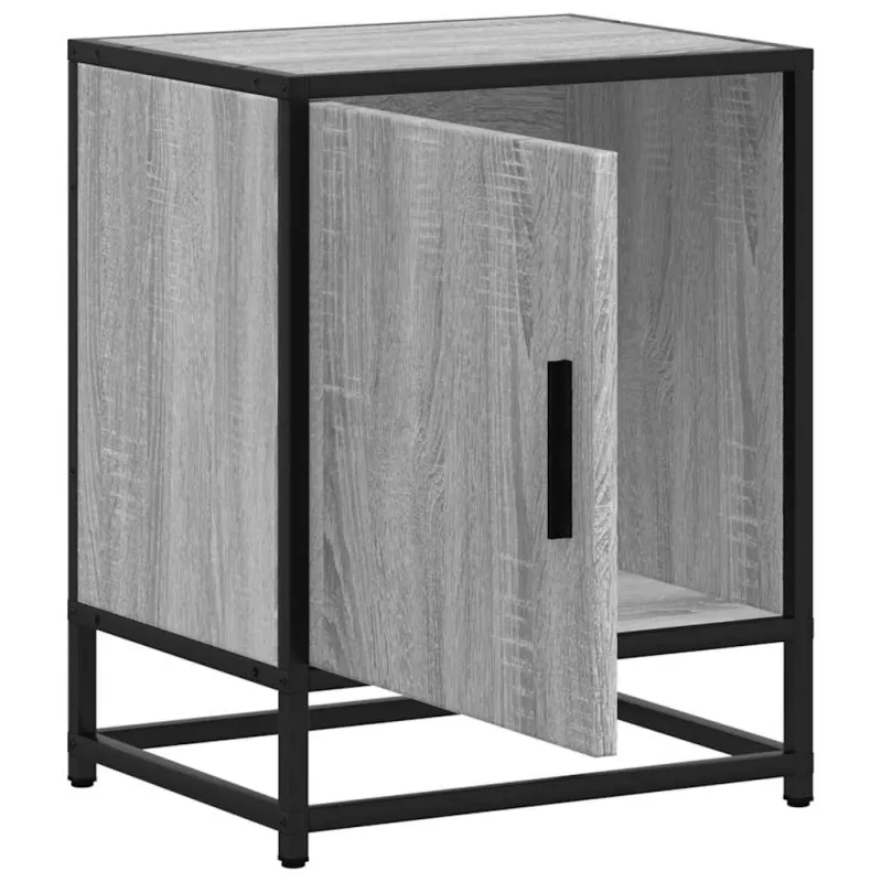 Spintelės prie lovos 2 vnt Pilka Sonoma 40x31x50 cm