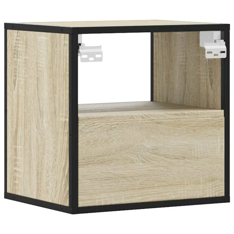 Sieninės naktinės spintelės, 2vnt., sonoma, 40x31x39,5 cm