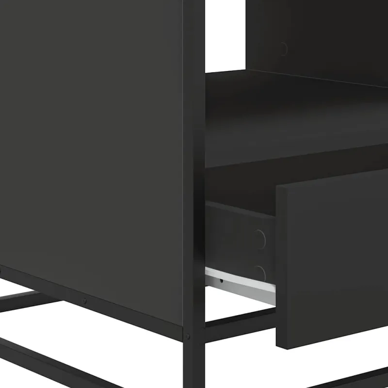 Kavos staliukas, juodas, 100x50x45cm, apdirbta mediena/metalas