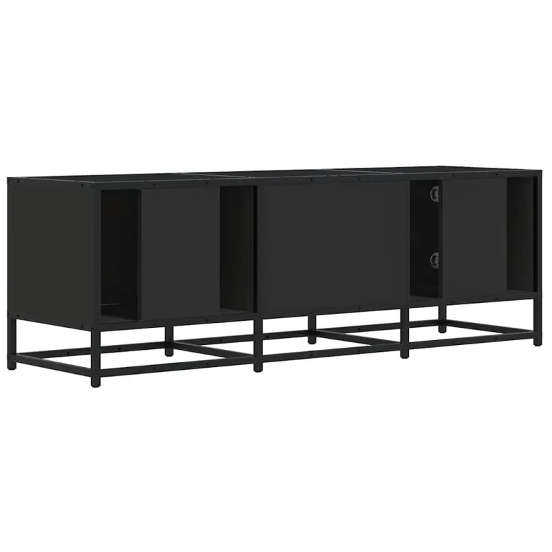 Televizoriaus spintelė, juoda, 120x35x41cm, mediena ir metalas
