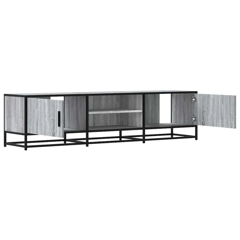 Televizoriaus spintelė, pilka, 160x35x41cm, mediena ir metalas