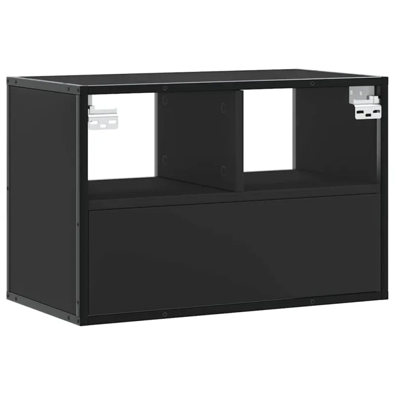 Televizoriaus spintelė, juoda, 60x31x39,5cm, mediena ir metalas