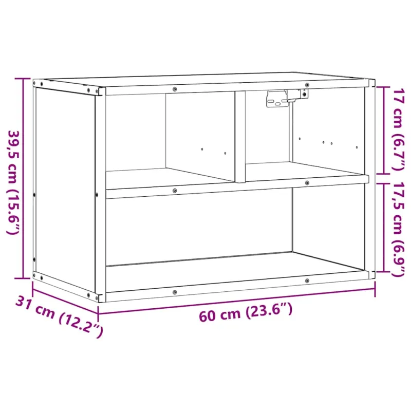 Televizoriaus spintelė, juoda, 60x31x39,5cm, mediena ir metalas