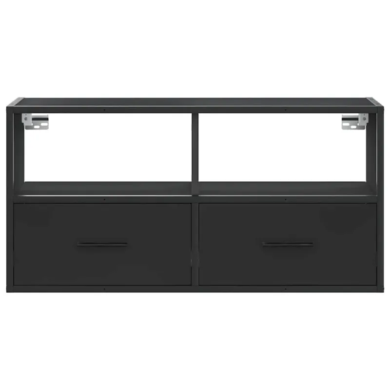 Televizoriaus spintelė, juoda, 80x31x39,5cm, mediena/metalas