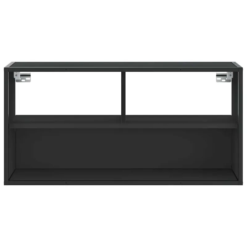 Televizoriaus spintelė, juoda, 80x31x39,5cm, mediena/metalas