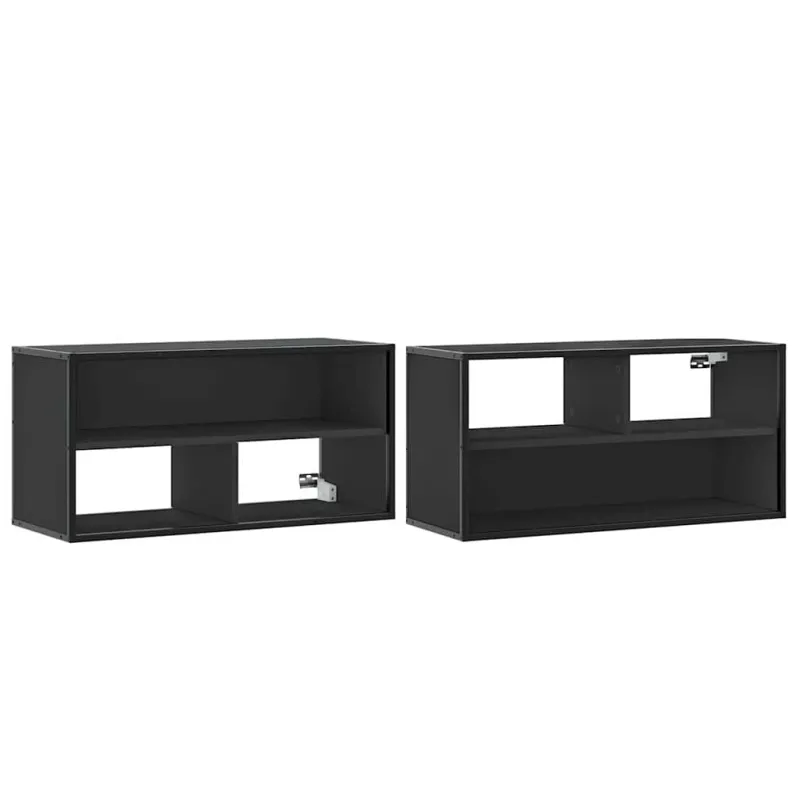 Televizoriaus spintelė, juoda, 80x31x39,5cm, mediena/metalas