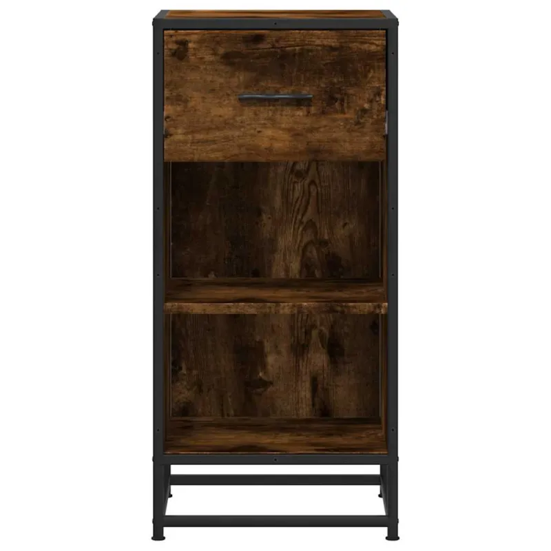 Šoninė spintelė, dūminio ąžuolo, 35,5x35x76cm, mediena/metalas