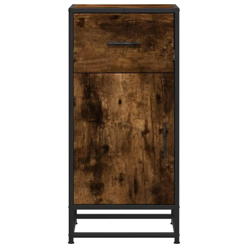 Šoninė spintelė, dūminio ąžuolo, 35,5x35x76cm, mediena/metalas