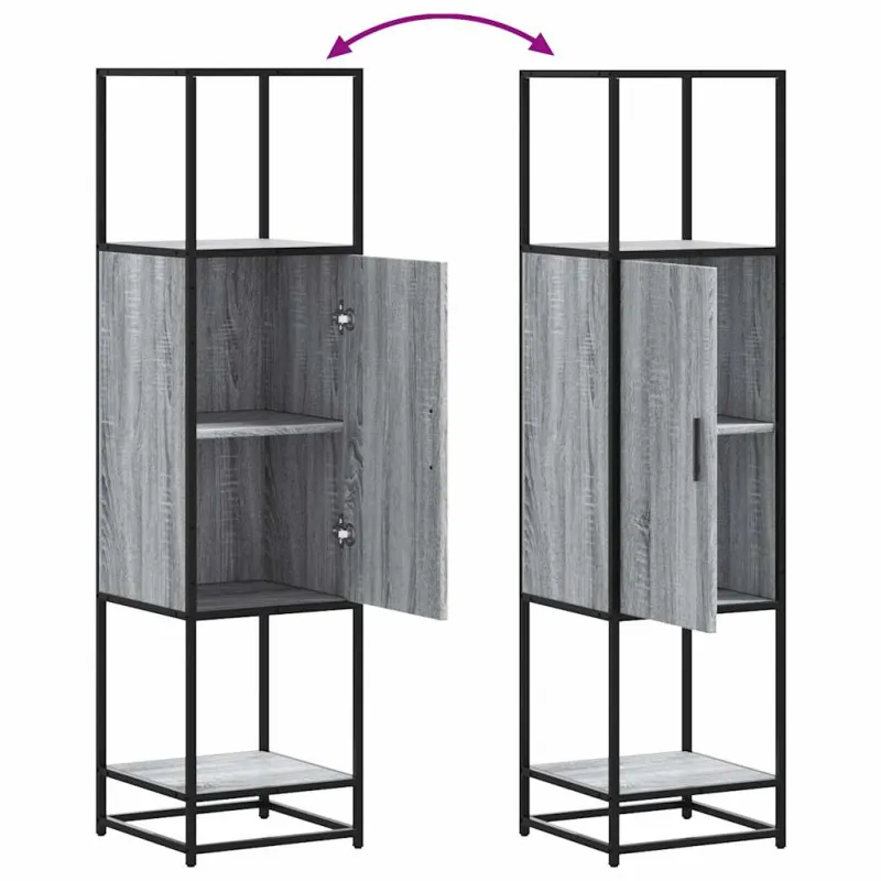Highboard Gray Sonoma inžinerinis medis ir metalas