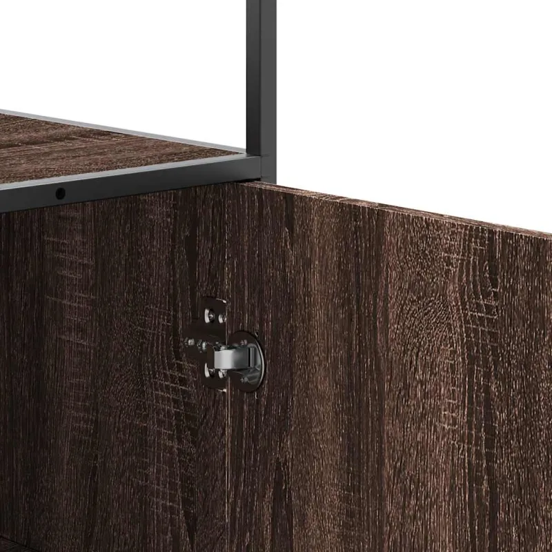 Highboard Rudas ąžuolas 35,5x35x139 cm Mediena ir metalas