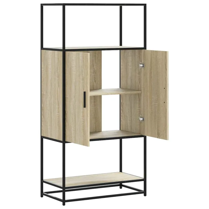 aukšta lenta Sonoma ąžuolas 68x35x139 cm Mediena ir metalas