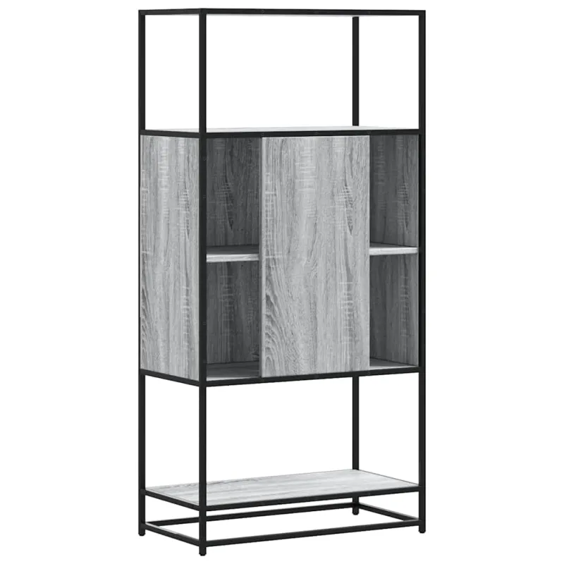 Highboard Pilka Sonoma 68x35x139 cm Mediena ir metalas
