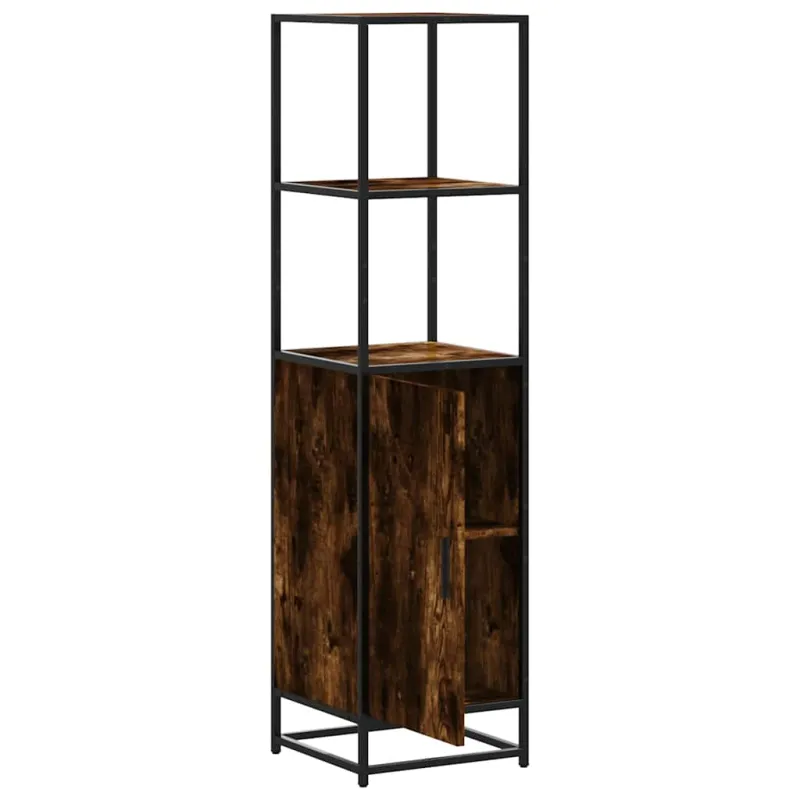 Highboard Rūkytas ąžuolas 35,5x35x139 cm Mediena ir metalas