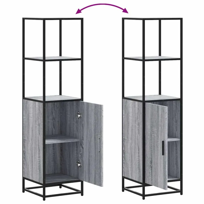 Highboard Gray Sonoma inžinerinis medis ir metalas