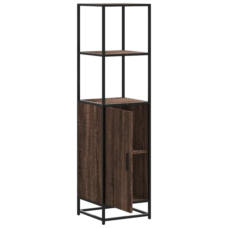 Highboard Rudas ąžuolas 35,5x35x139 cm Mediena ir metalas