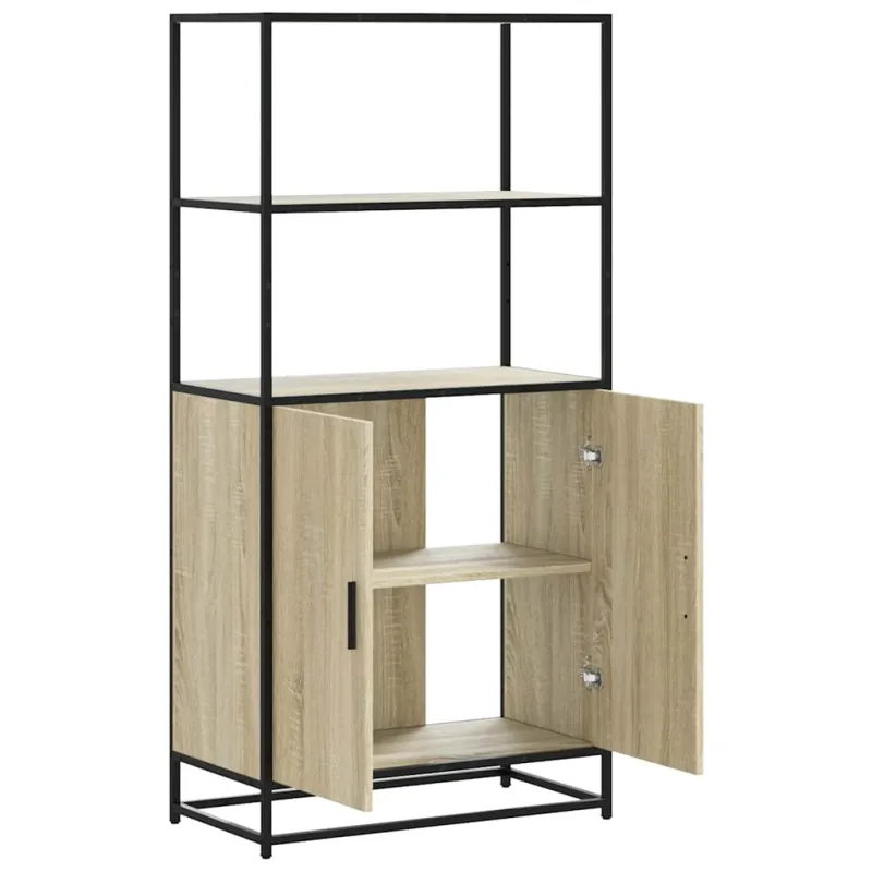 aukšta lenta Sonoma ąžuolas 68x35x139 cm Mediena ir metalas