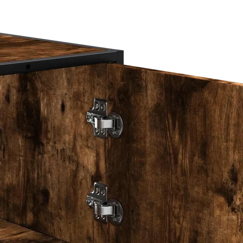 Highboard rūkytas ąžuolas 68x35x139 cm Mediena ir metalas