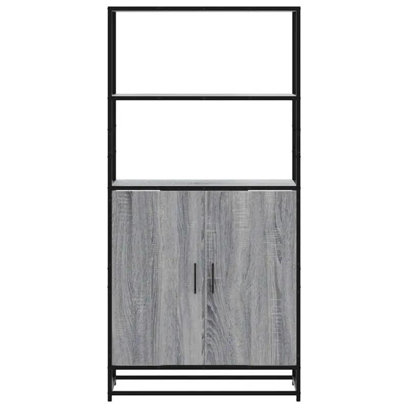 Highboard Pilka Sonoma 68x35x139 cm Mediena ir metalas