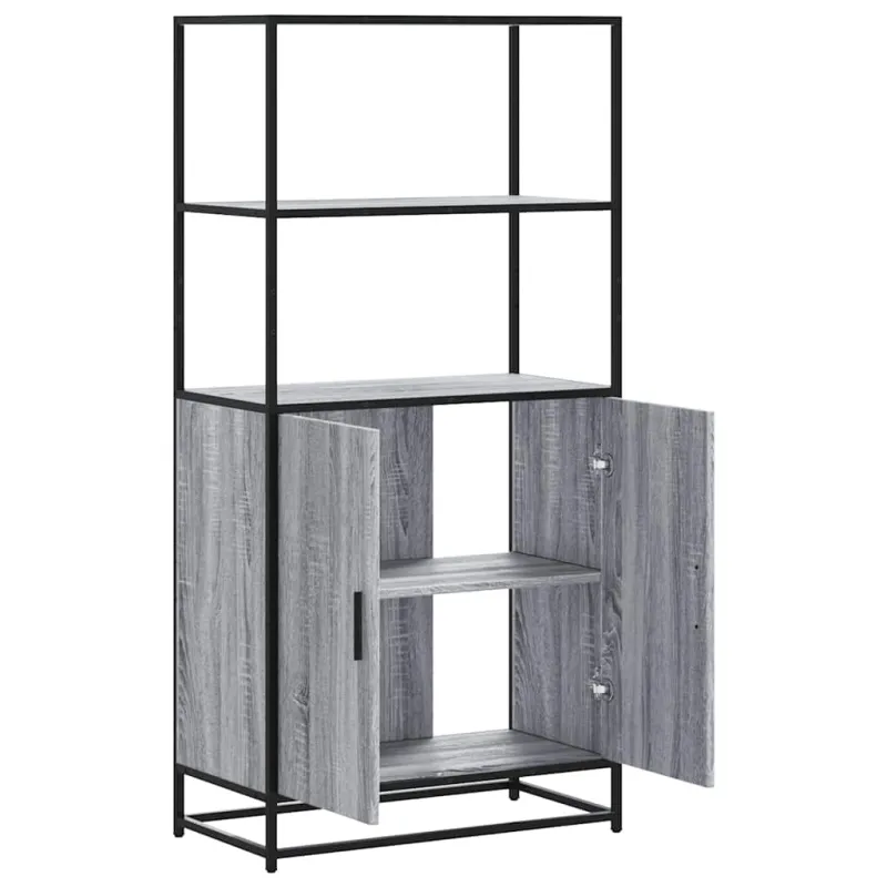 Highboard Pilka Sonoma 68x35x139 cm Mediena ir metalas