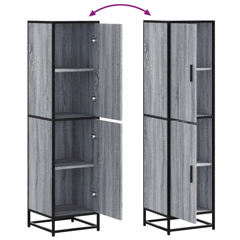 Highboard Gray Sonoma inžinerinis medis ir metalas