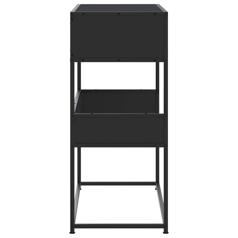 konsolinis stalas juodas 90x35x80 cm inžinierinis medis