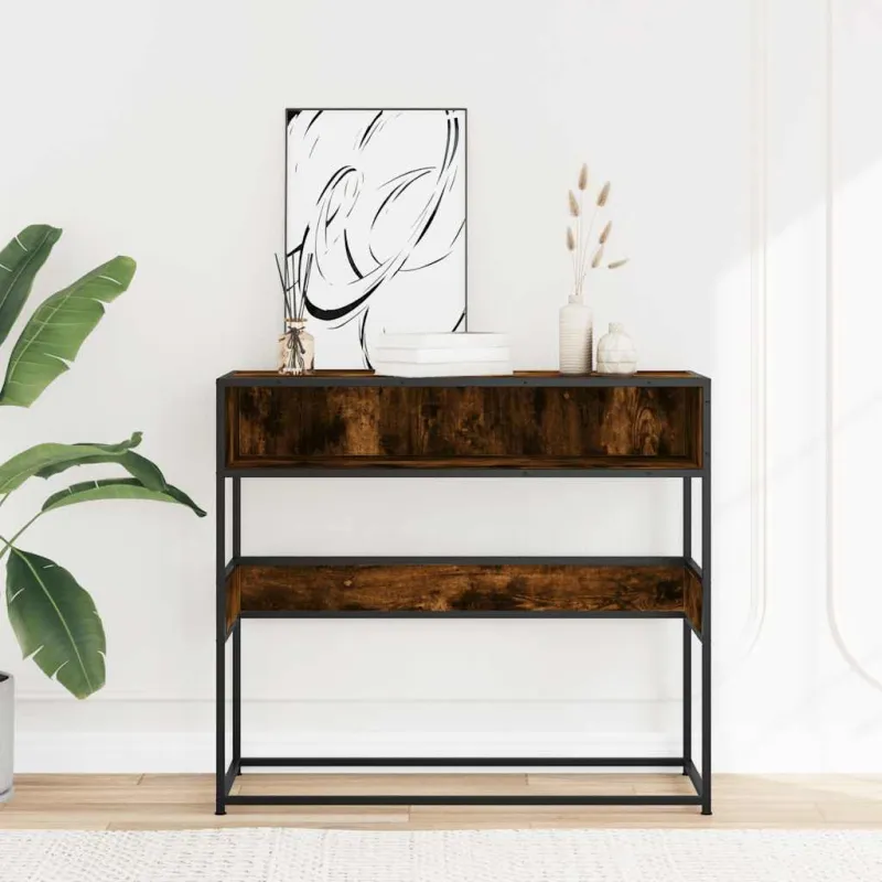 Konsolinis staliukas, dūminio ąžuolo, 90x35x80cm, mediena