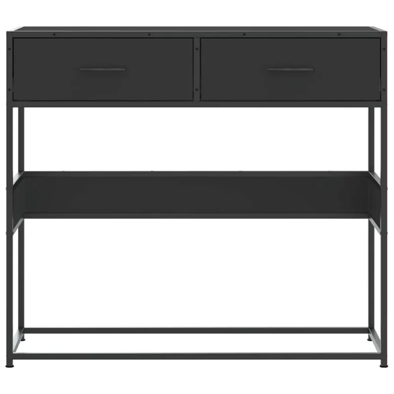 konsolinis stalas juodas 90x35x80 cm inžinierinis medis