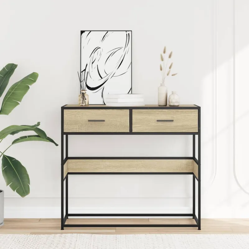 Konsolinis staliukas, ąžuolo, 90x35x80cm, apdirbta mediena
