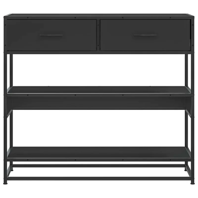 konsolinis stalas juodas 90x35x80 cm inžinierinis medis