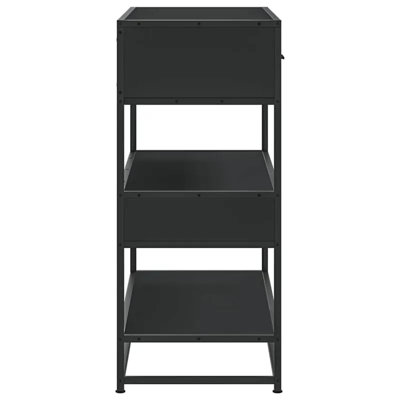 konsolinis stalas juodas 90x35x80 cm inžinierinis medis