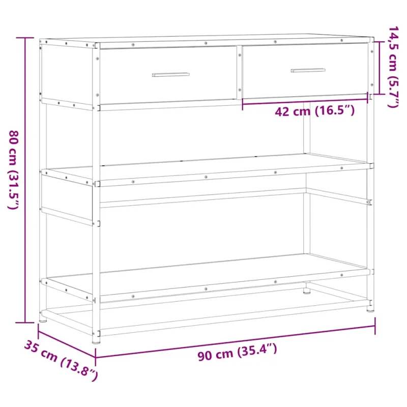 konsolinis stalas juodas 90x35x80 cm inžinierinis medis