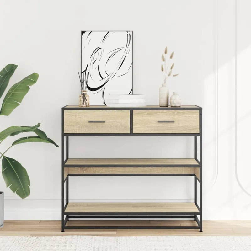 Konsolinis staliukas, ąžuolo, 90x35x80cm, apdirbta mediena