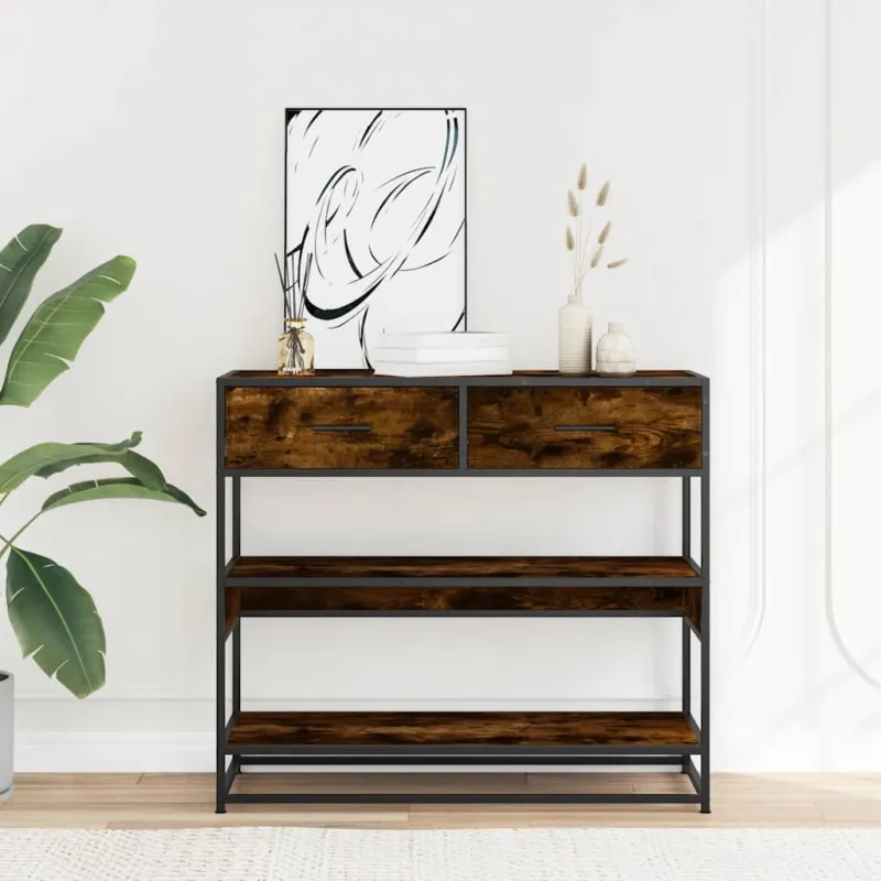 Konsolinis staliukas, dūminio ąžuolo, 90x35x80cm, mediena