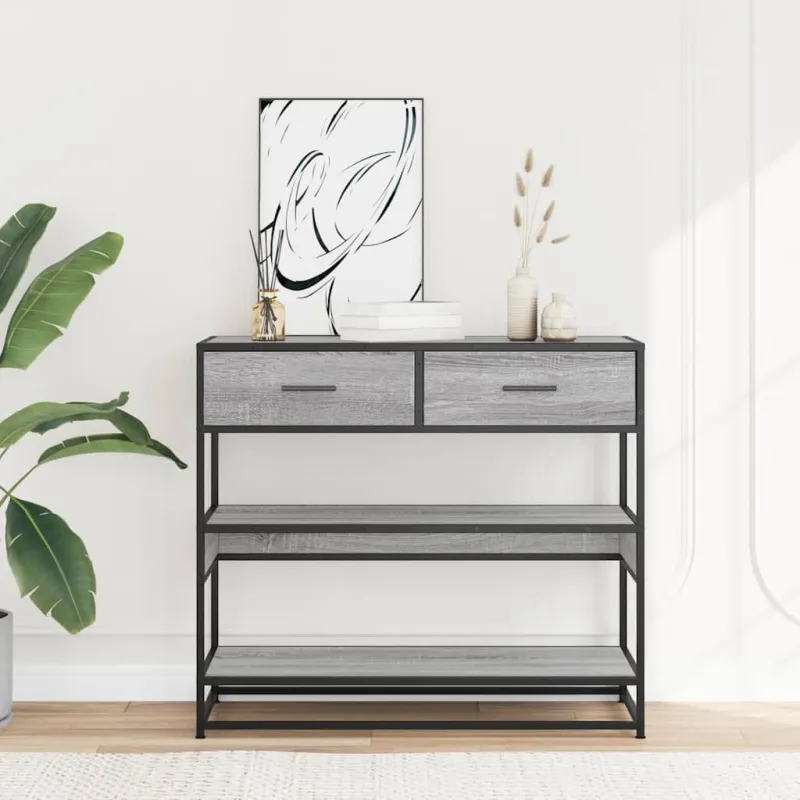 Konsolinis staliukas, pilka sonoma, 90x35x80cm, mediena