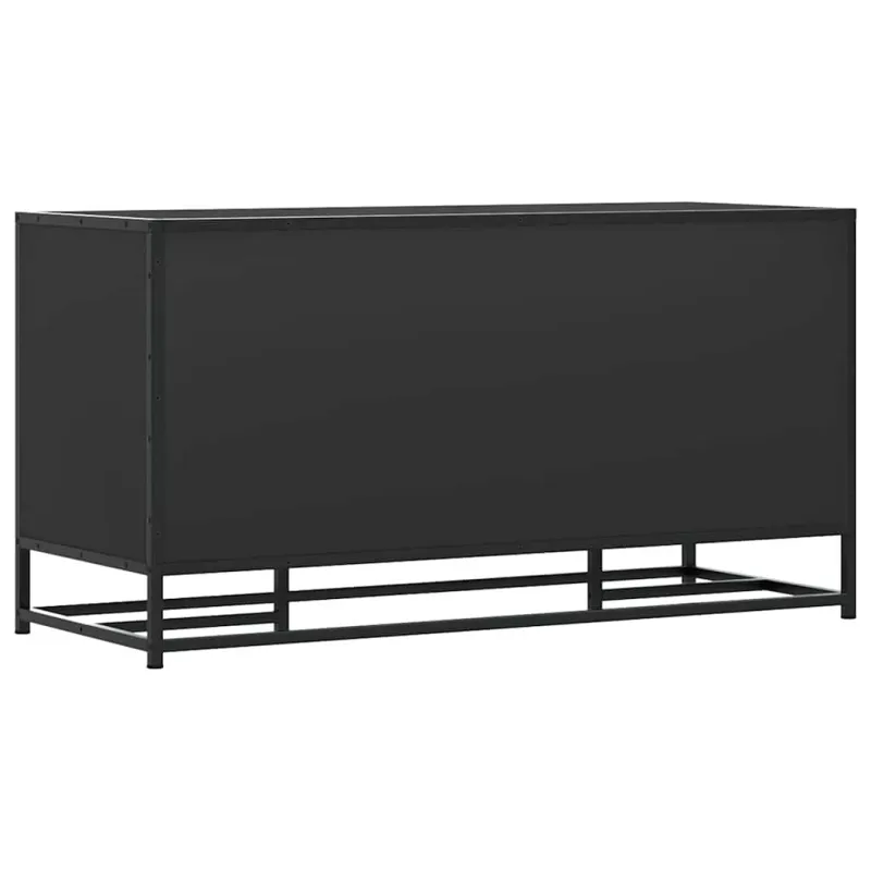 Batų suoliukas, juoda, 100x40x53,5 cm, mediena/metalas