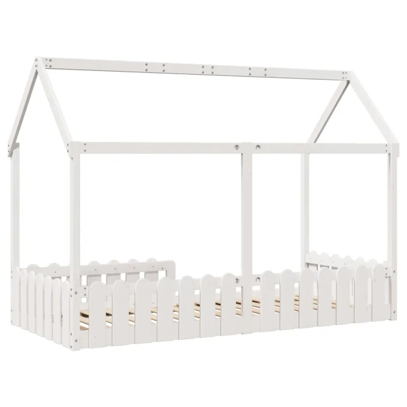 Vaikiškas lovos rėmas, baltas, 90x190cm, pušies masyvas