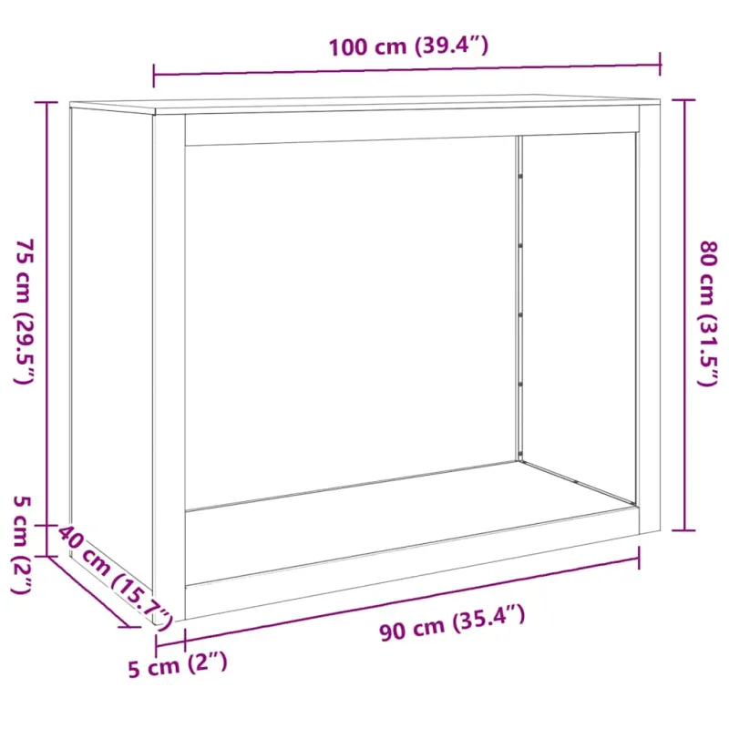 Stovas malkoms, 100x40x80cm, galvanizuotas plienas