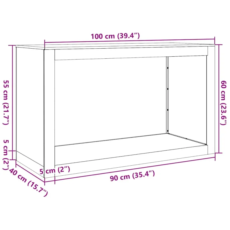 Stovas malkoms, 100x40x60cm, galvanizuotas plienas