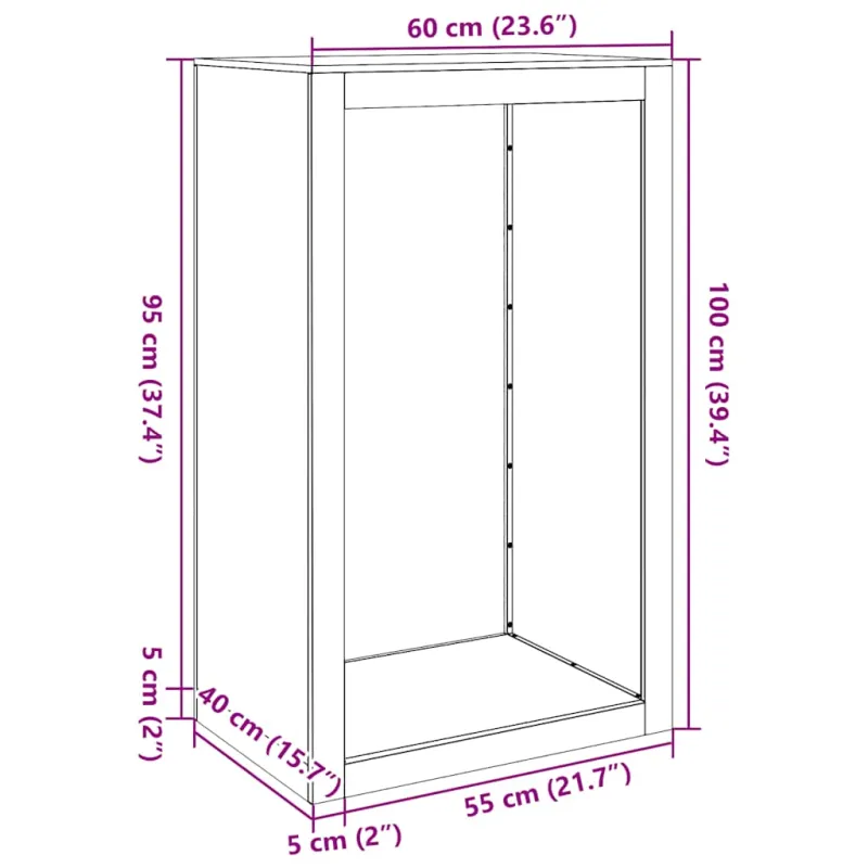 Stovas malkoms, 60x40x100cm, galvanizuotas plienas