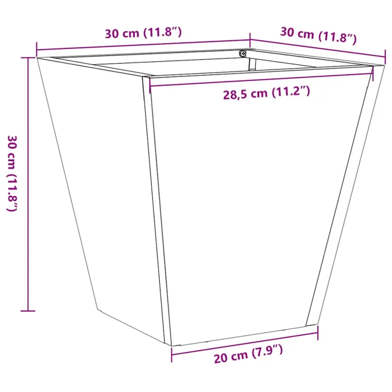 Sodo lovelis, 30x30x30cm, galvanizuotas plienas