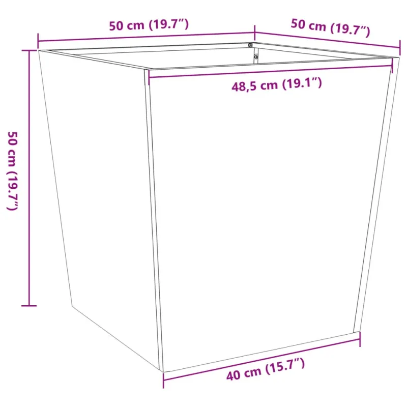 Sodo loveliai, 2vnt., antracito spalvos, 50x50x50cm, plienas
