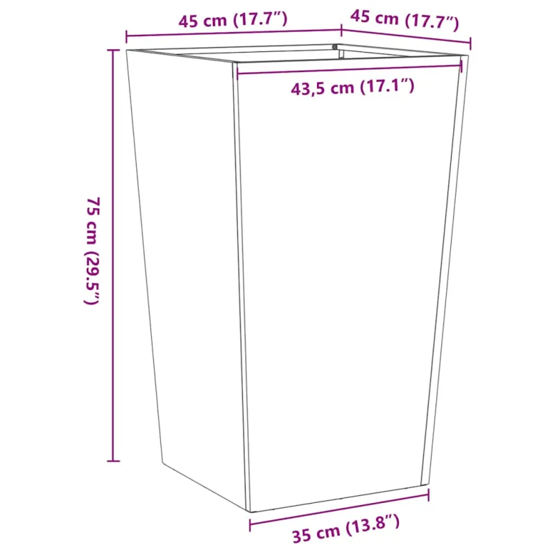 Sodo loveliai, 2vnt., 45x45x75cm, galvanizuotas plienas